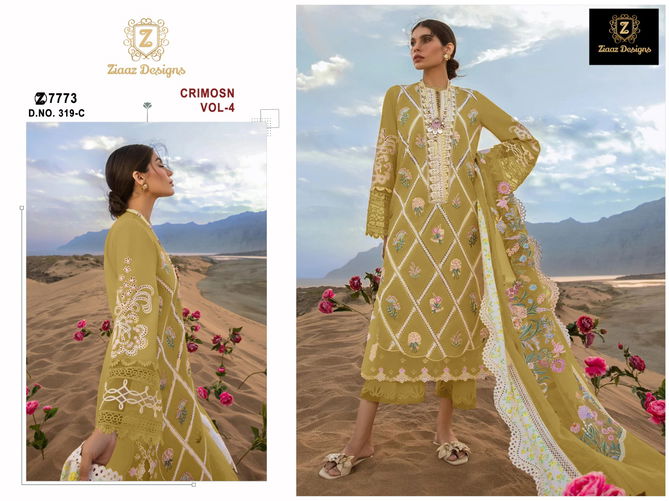 Ziaaz Designs Crimosn Vol 4 Pakistani Suits Catalog
